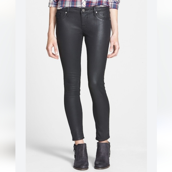 Vigoss Denim - Vigoss The Jagger Super Skinny Wet Look Shiny Black Jeans size 25
